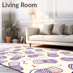 Purple Orange Stipes Abstract Forms Rug