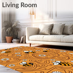 Golden Bee Daisy Swirls Rug