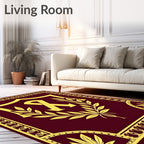 Gold Laurel Ribbon Shield Design Rug
