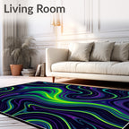 Vibrant Electric Swirl Liquid Rug