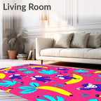 Playful Violet Monkey Banana Jungle Rug