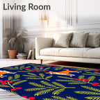 Whimsical Orange Dog Berry Sprig Rug