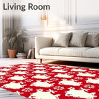 Crimson Cream Floral Blossom Medallions Rug