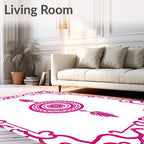 Ornate Pink Medallion Feather Rug