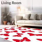 Cute Red Butterfly Whimsical Pattern Rug