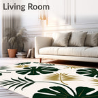Emerald Gold Leaf Tropical Medley Rug