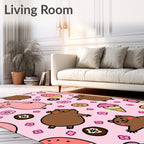 Cute Pink Hamsters And Sweet Treats Rug