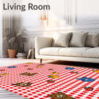 Cute Bears and Strawberries Picnic Rug