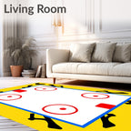 Bold Yellow Black Red Geometric Circles Rug