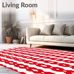 Bold Red Repeating Chain Links Rug