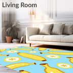 Whimsical Yellow Banana Slice Rug