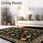 Alphabet Garden Fruit Scrollwork Rug