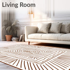 Brown Earthy Radial Sunburst Lines Rug