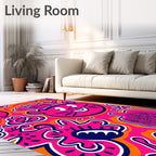 Funky Pink Cartoon Creature Carnivall Rug