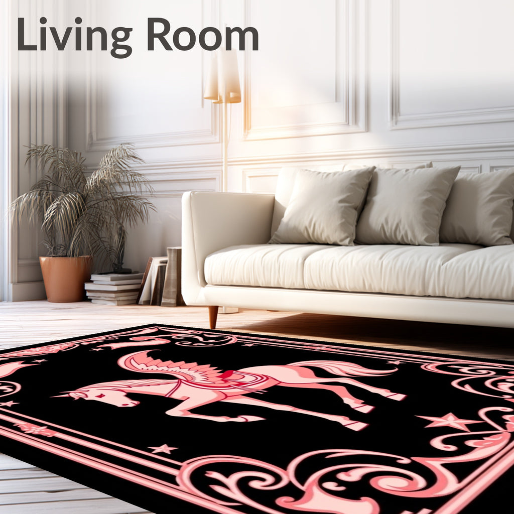 Pink Pegasus Winged Horse Romance Rug