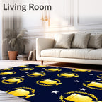 Golden Trophy Laurel Wreath Stars Rug