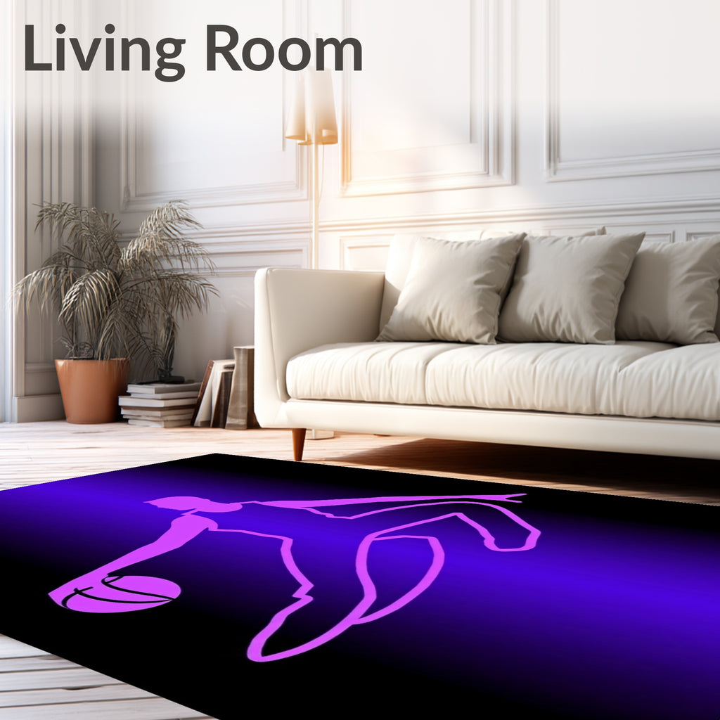 Vivid Violet Basketball Silhouette Rug