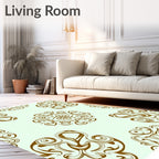 Brown Abstract Medallion Swirl Rug