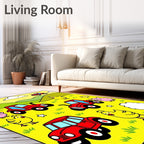 Farm Animals With Red Tractors Rug