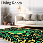Green Dinosaur Jungle Swirl Rug