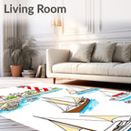 Seaside Village Lighthouse Sailboat Collection Rug