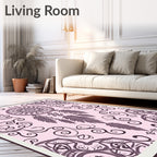 Pink Dreamcatcher Feather Mandala Rug