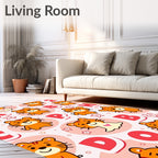 Orange Tigers Alphabet Circles Rug