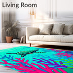 Vibrant Ocean Turtle Coral Scene Rug
