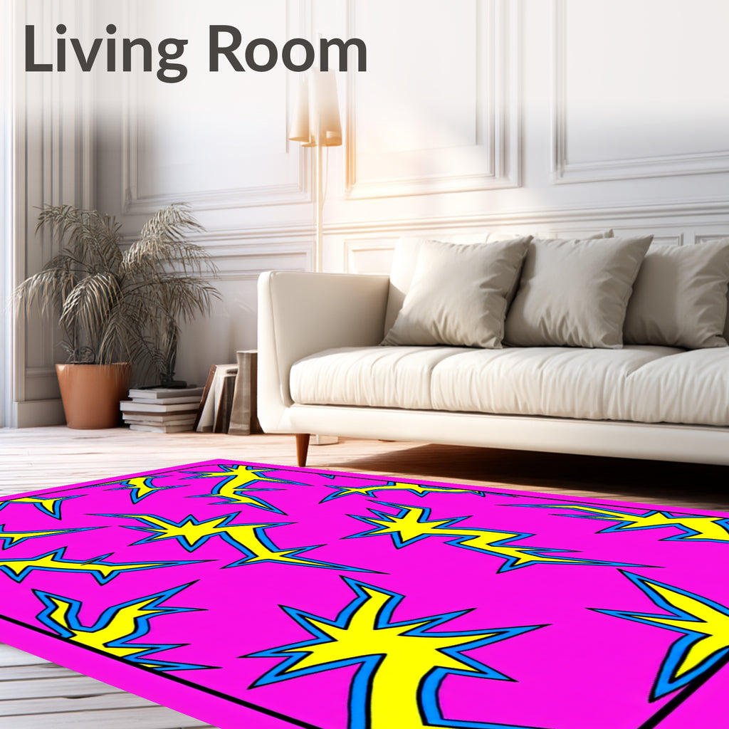 Electric Yellow Cosmic Stars Rug