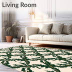 Emerald Green Acanthus Swirl Area Rug