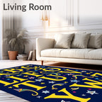 Yellow ABC Alphabet Starry Night Rug