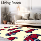 Classic Red Convertible Automobile Repeat Rug