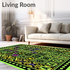 Neon Alphabet Number Grid Rug