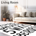 Black Bold Alphabet Scatter Rug