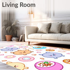 Kawaii Kitty Foody Collage Rug