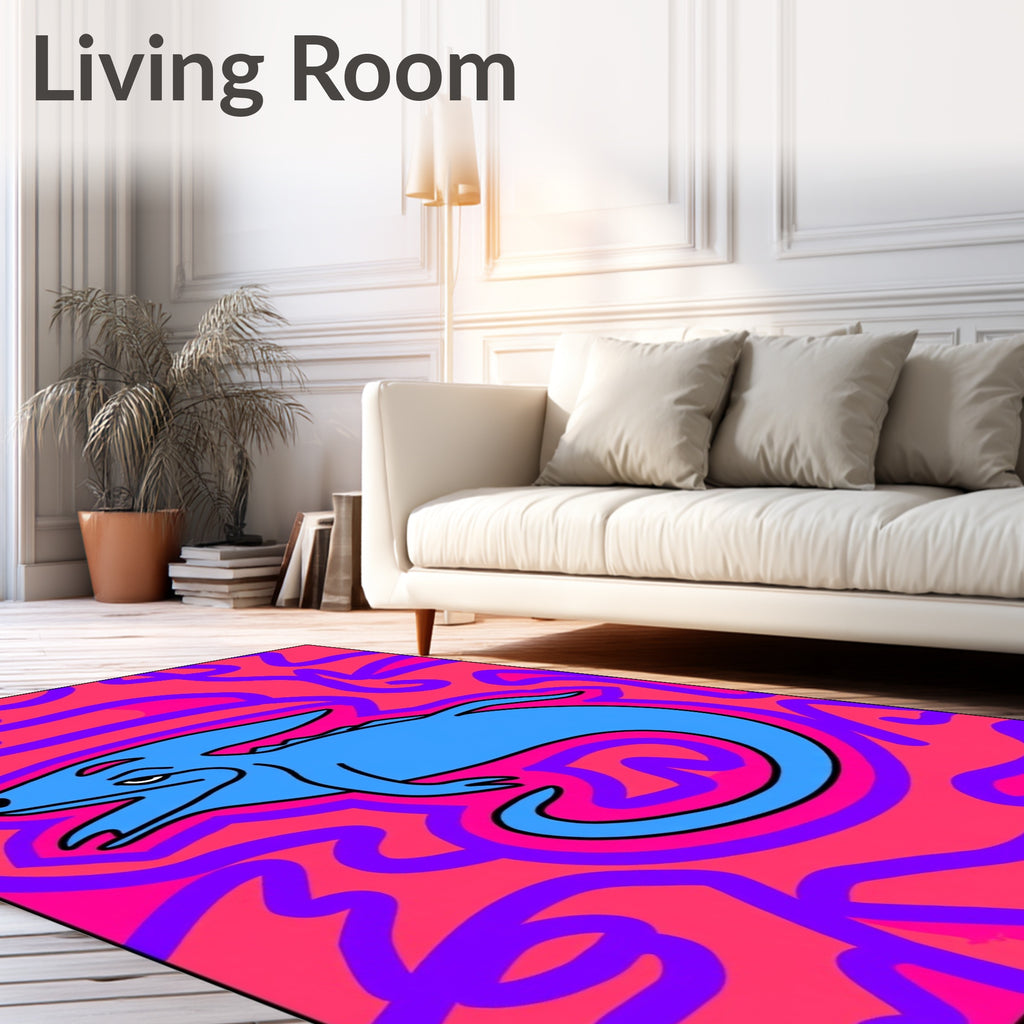 Blue Dragon Coral Swirl Rug
