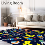 Space Alphabet Rockets Stars Rug