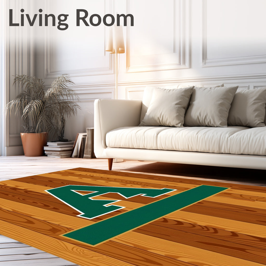 Wood Grain Letter A Rug