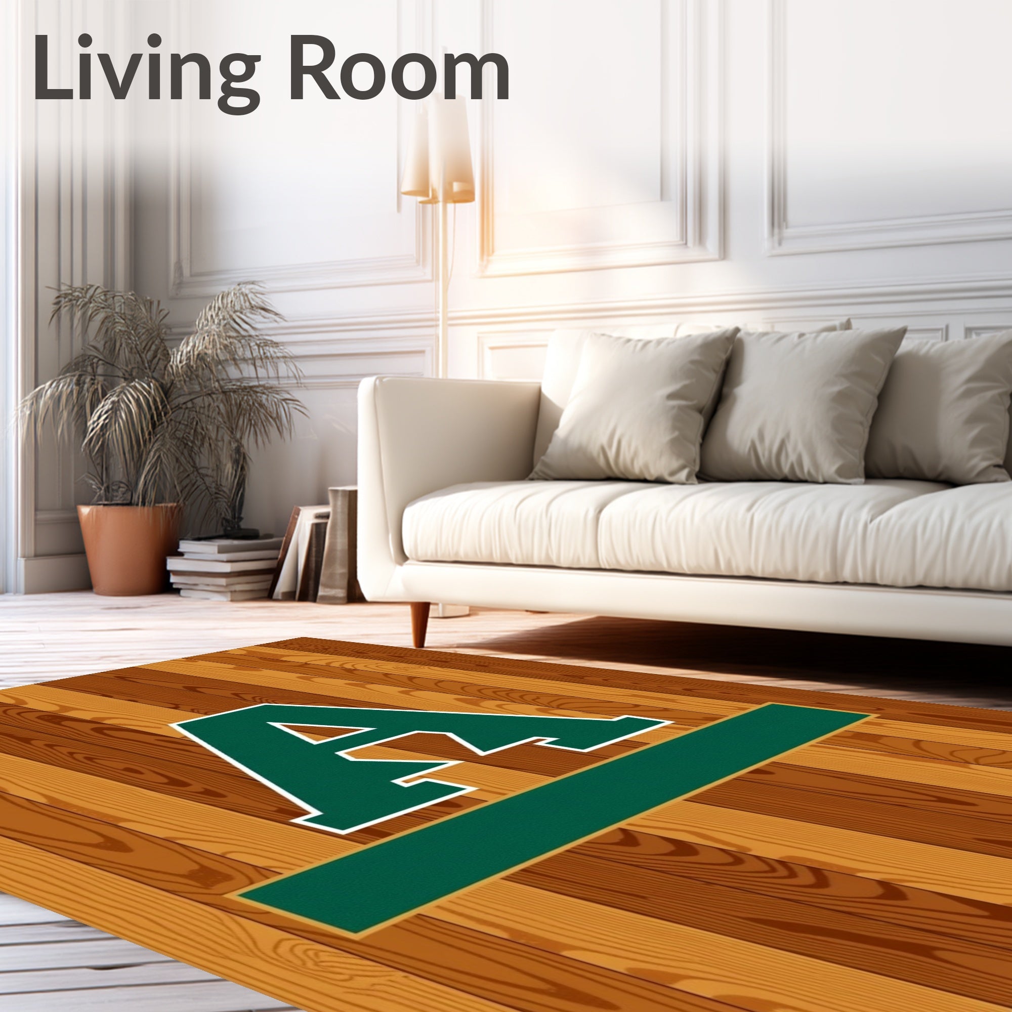 Wood Grain Letter A Rug