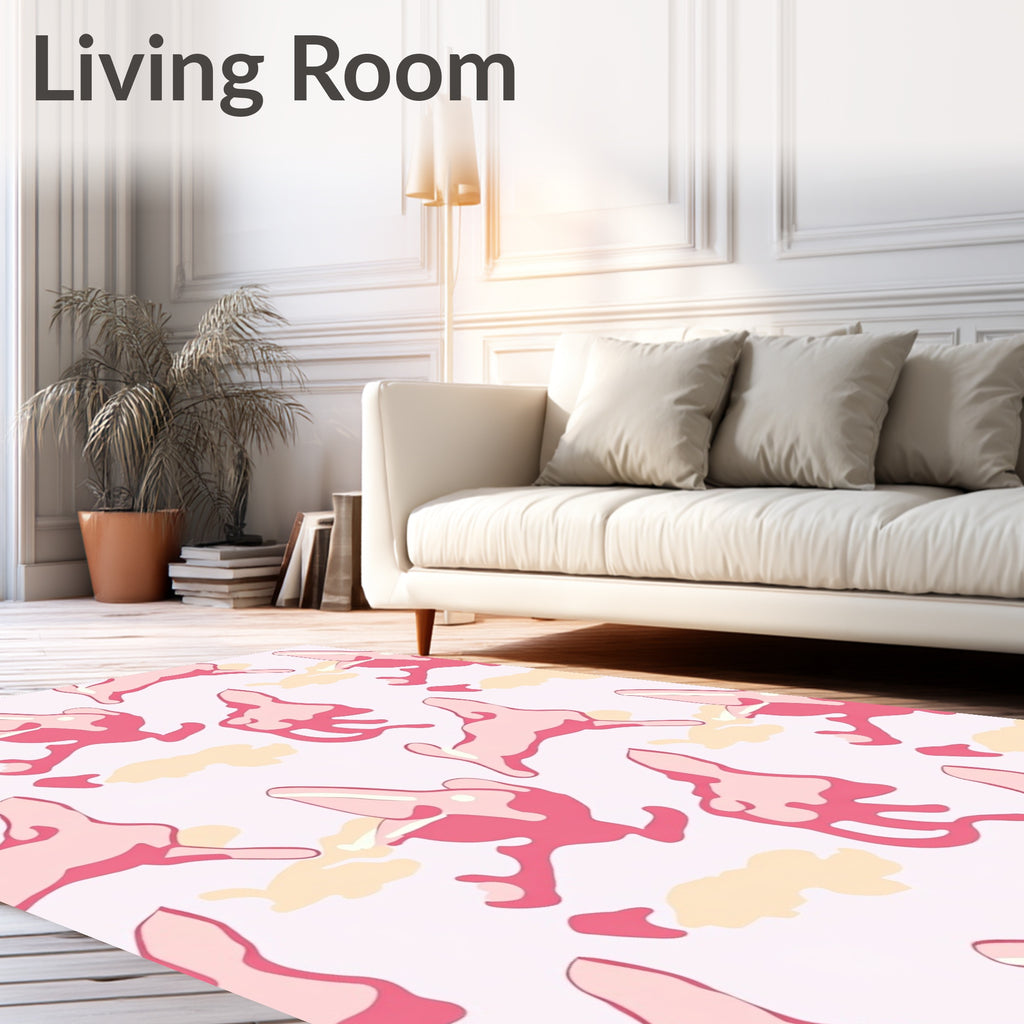 Pink Rabbit Camouflage Seamless Rug