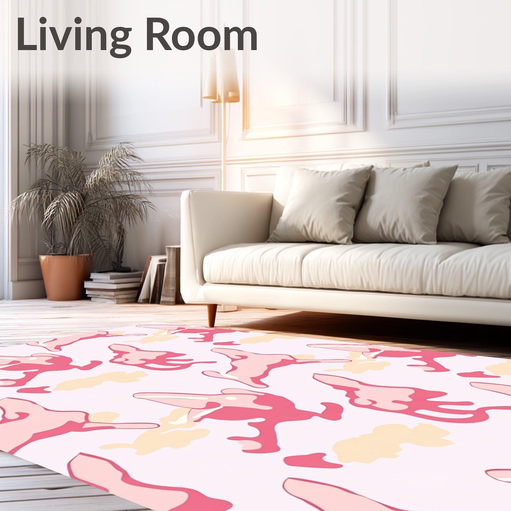 Pink Rabbit Camouflage Seamless Rug