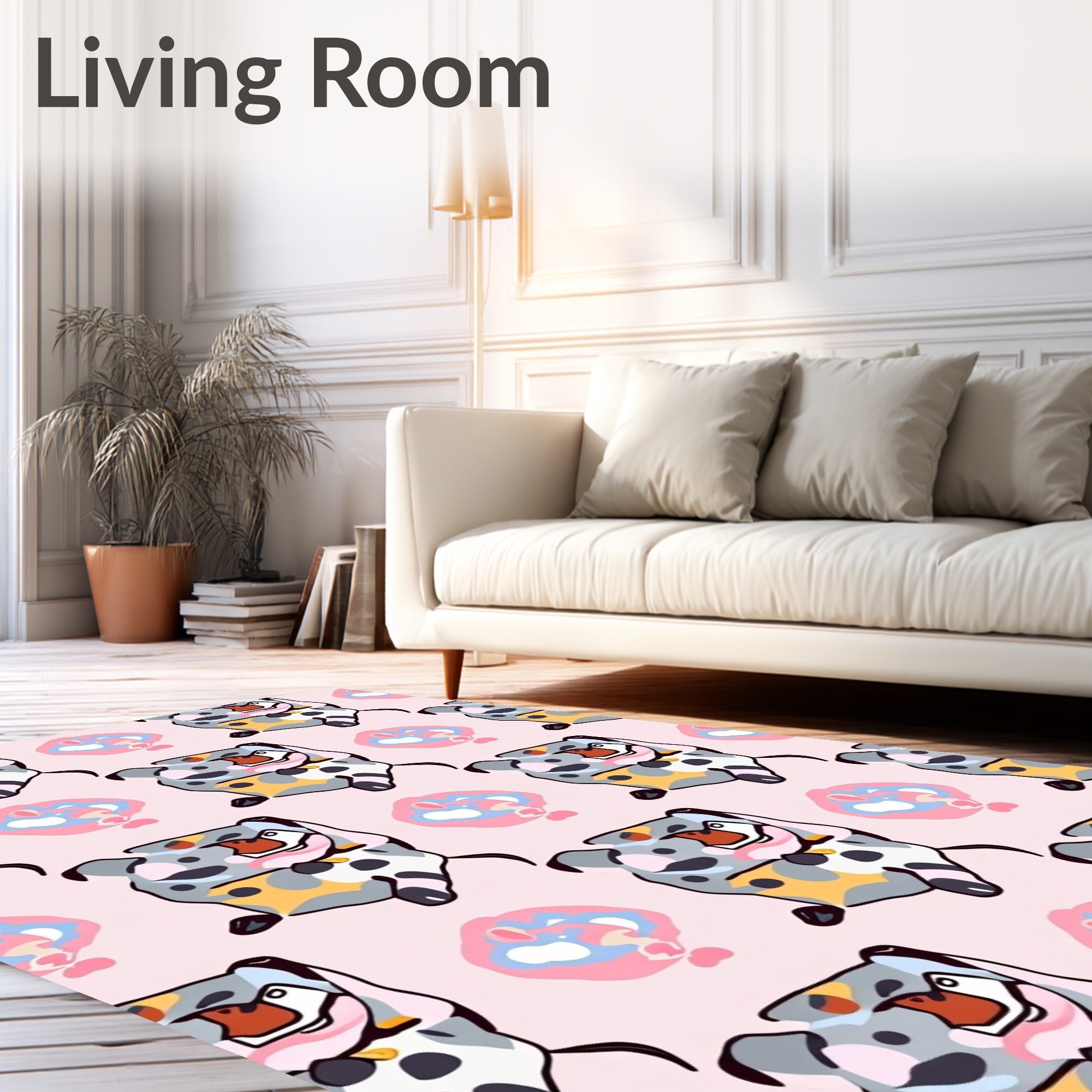 Playful Fauvist Animal Spotty Abstract Rug