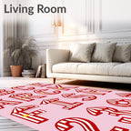 Circus Tent Red White Alphabet Rug