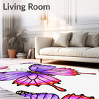 Vibrant Purple Butterfly Wings Rug