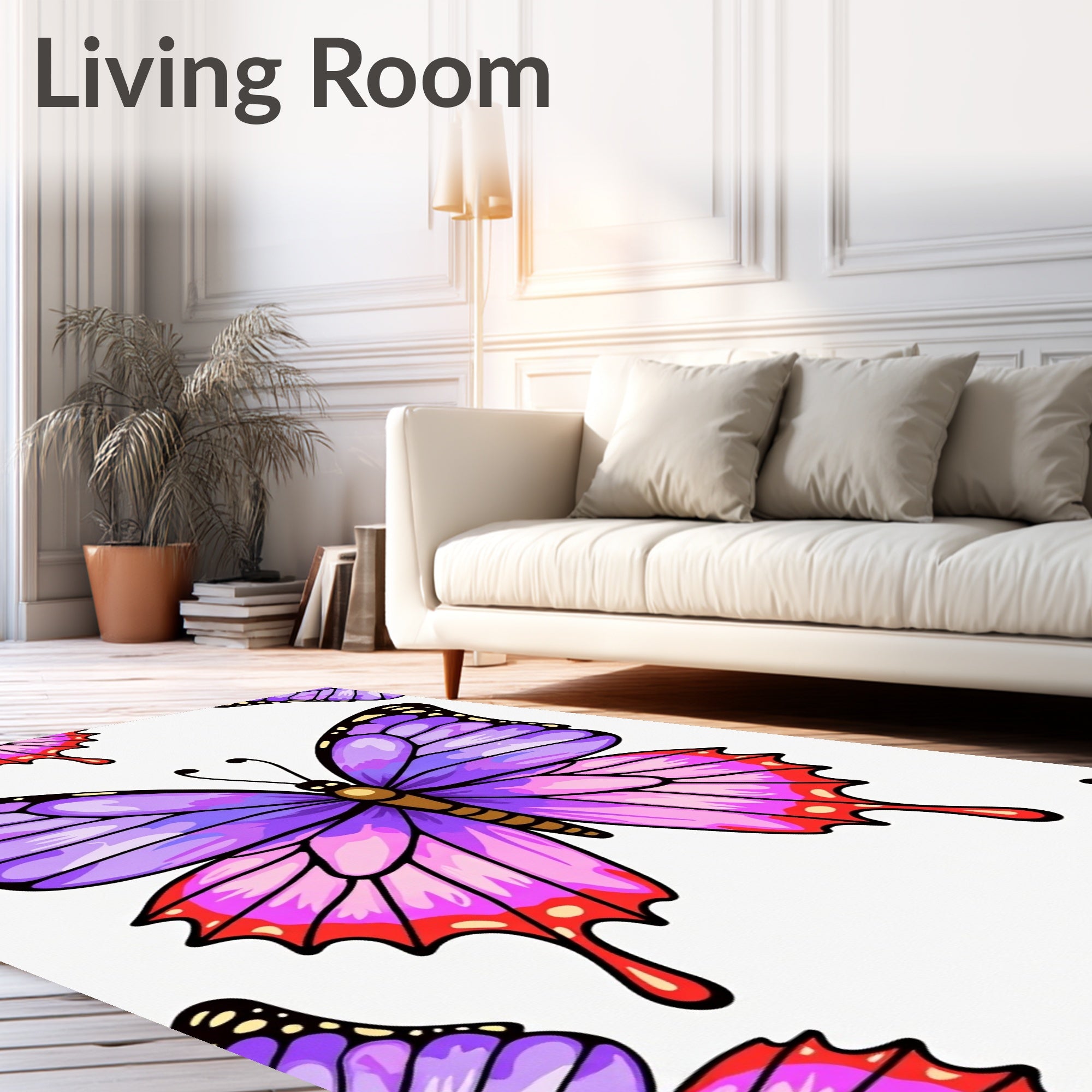 Vibrant Purple Butterfly Wings Rug