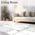Black White Patchwork Court Halftone Rug