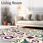 Vintage Botanical Monogram Letters Rug