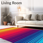 Vibrant Sunset Gradient Striped Abstract Rug