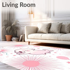 Cute Pink Ghost Balloon Starburst Rug