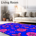 Pink Floral Abstract Numbers Rug